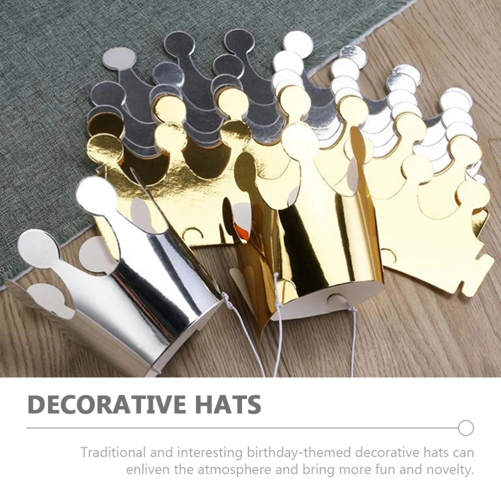 30Pcs Beautiful Party Hats Comfortable Paper Crown Hats Birthday Party Supply