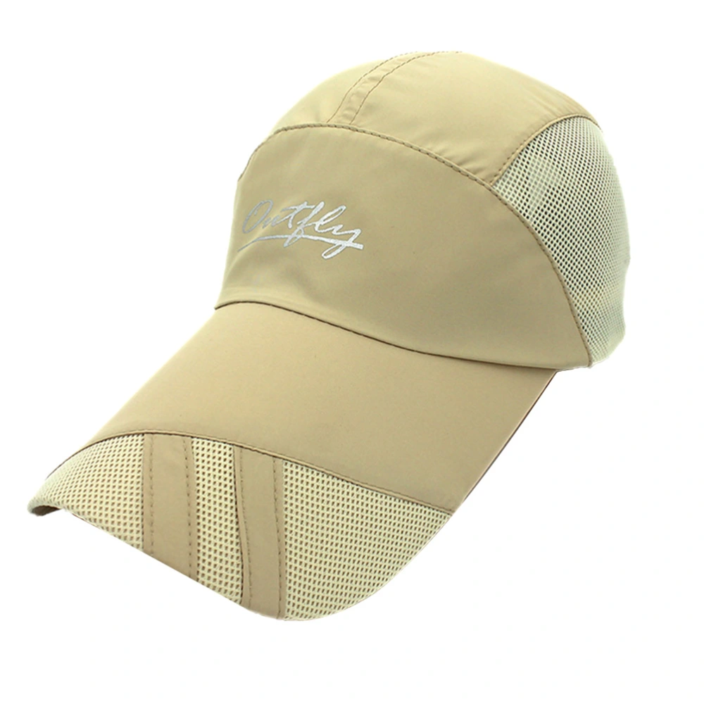 Adult Long Brim Baseball Outdoor Sun Hat UV Protection Hat for Climbing Hiking Camping (Khaki)