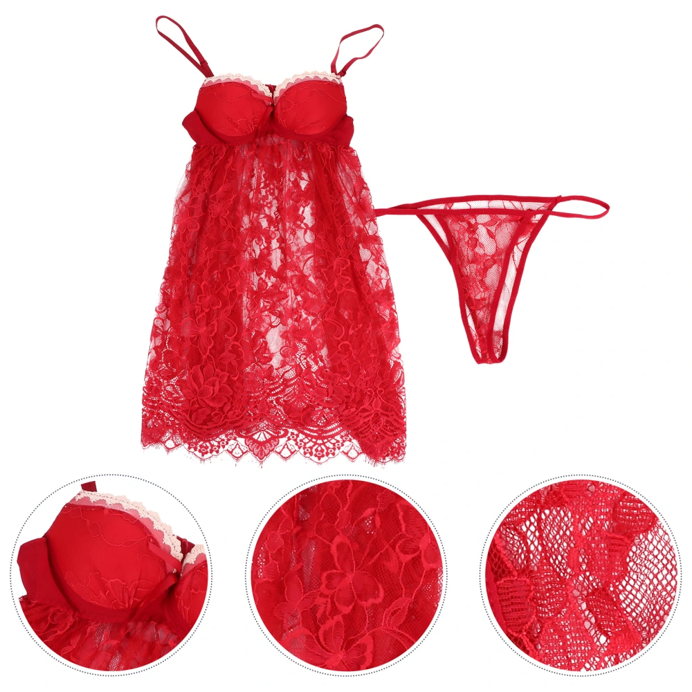 1 Set Pajamas Set Women Nightwear Sexy Lingerie Sleepwear Lace Sexy Nightgown