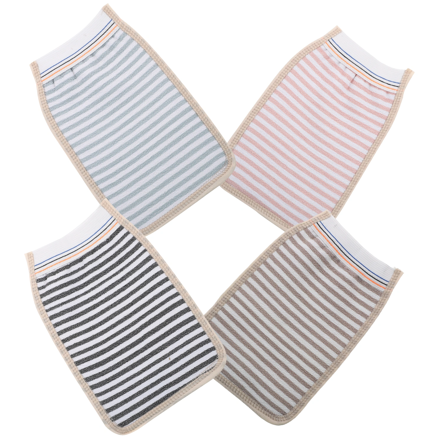10pcs Double Layer Bath Towels Exfoliator Shower Towels for Adult (Random Color)