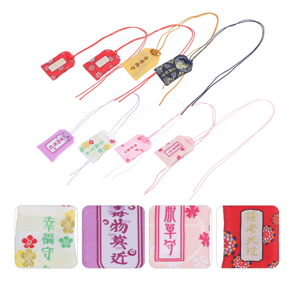 8Pcs Exquisite Japanese Blessing Bags Delicate Amulet Pendants Small Fortune Bags