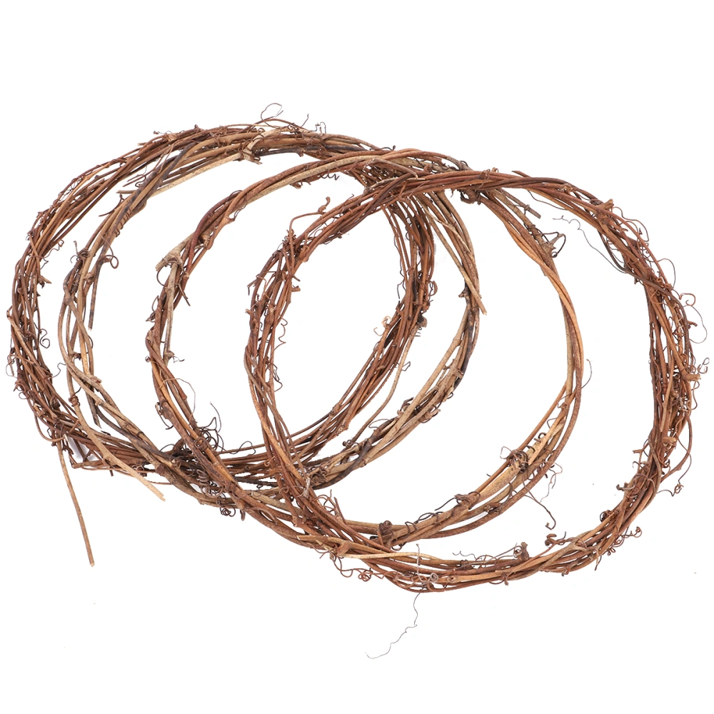 4Pcs Artificial Dry Plant Wreath Garland Rattan for Door Wall Ornament (Brown)