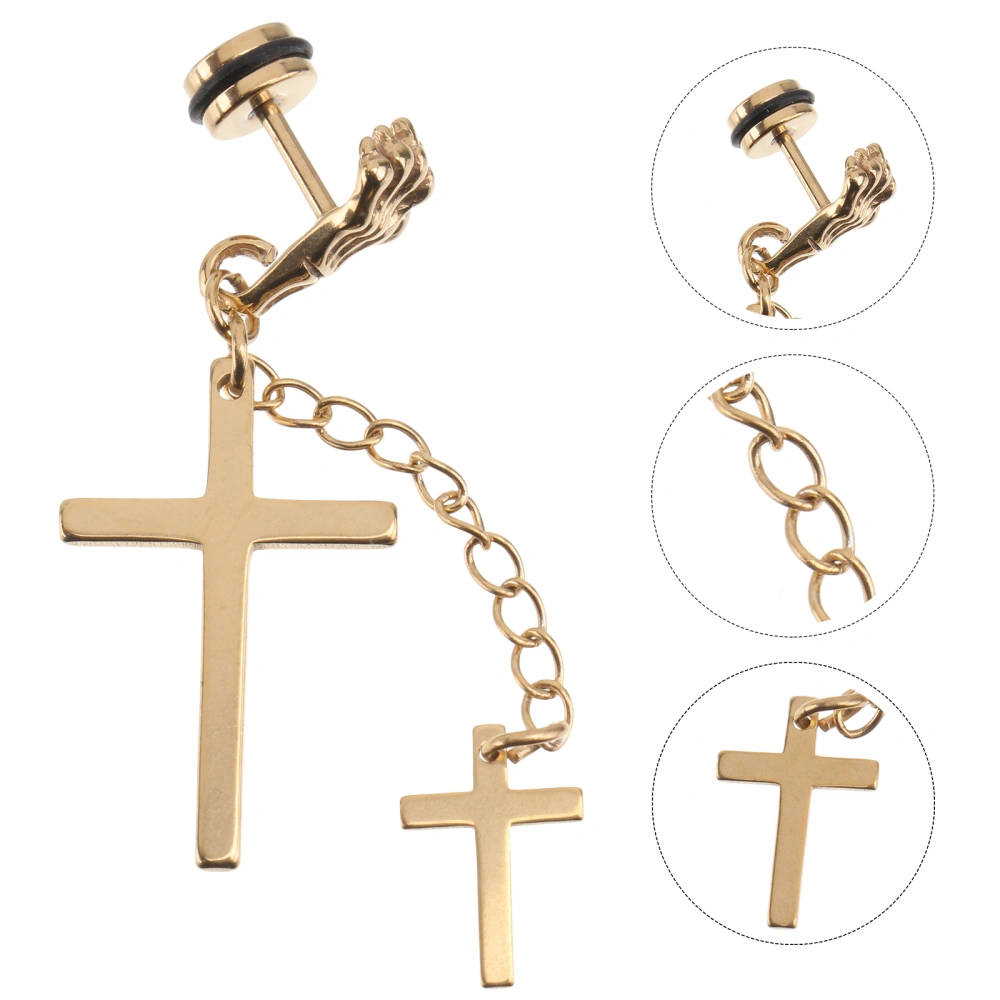 1Pc Simple Earring Cross Style Ear Drop Fashion Male  Ear Decor Ear Accessories