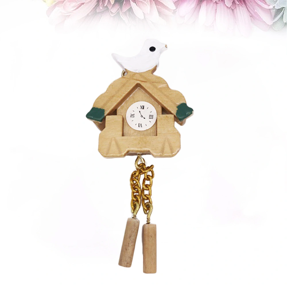 1Pc Simulation Clock Model Mini Wooden Bird Decor Toy Clock Epitome for Kids Children DIY