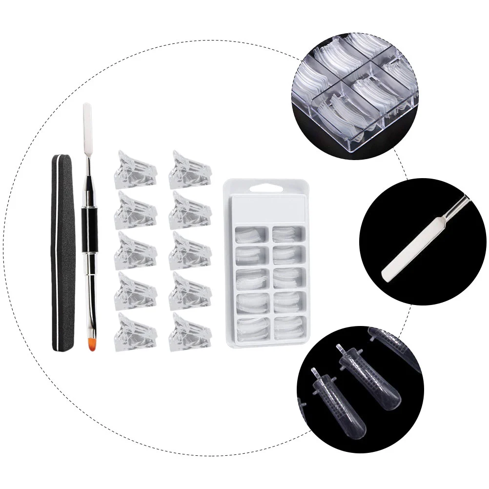 1 Set Manicure Extension Nails Free Paper Manicure Crystal Nail Molds (White)