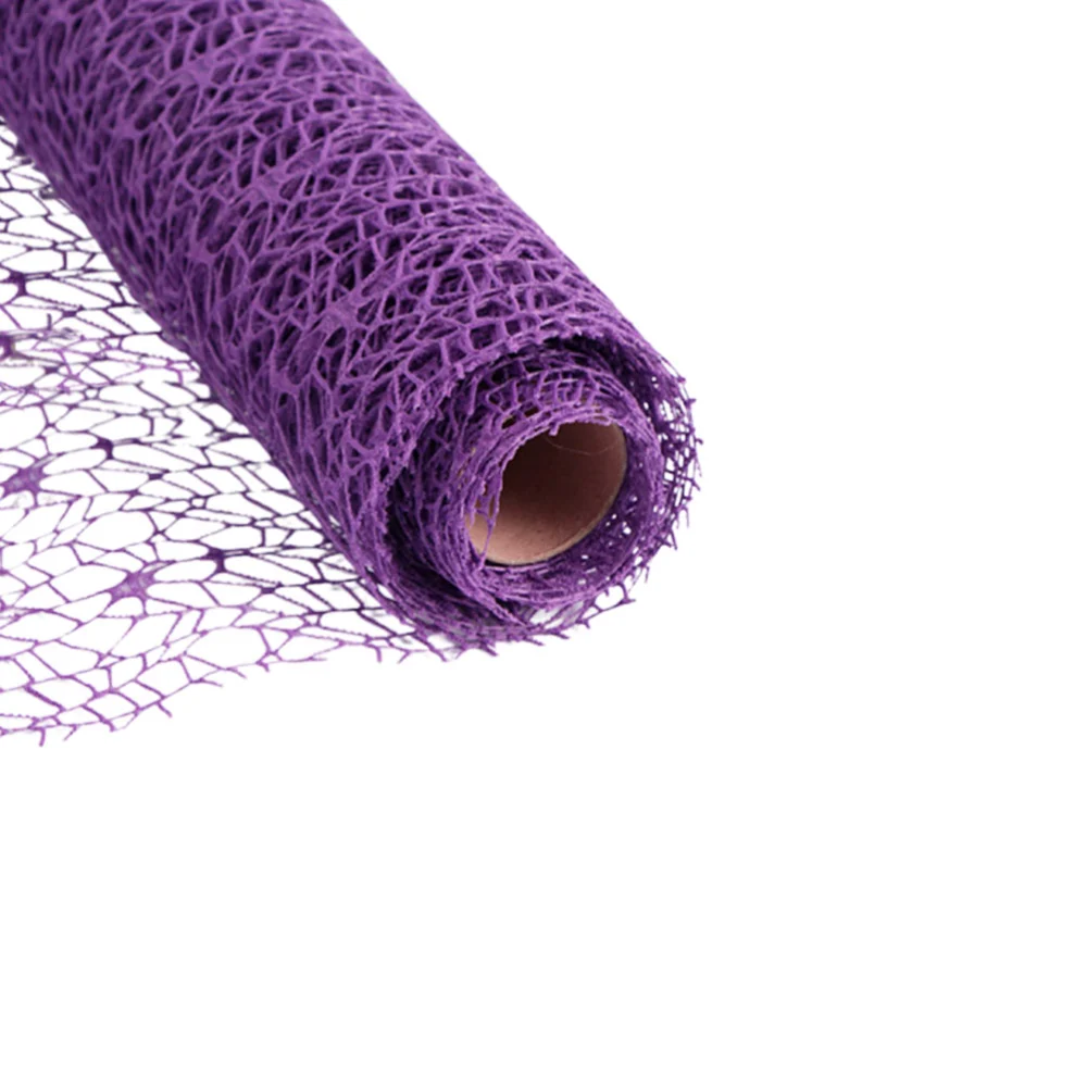 Kindergarten DIY Gauze Roll Bright Color Jacquard Net Handmade Net Yarn Charm Door Curtain Background Layout Mesh Gauze Pendant Flower Packaging Craft (Purple)