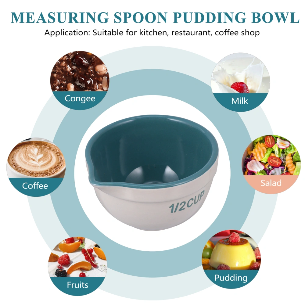 2pcs Small Ceramic Measuring Cups Baking Dessert Bowls (Assorted Color)