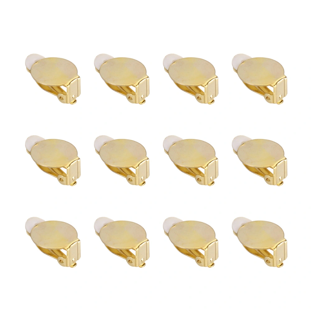 20pcs Ear Clips on Earrings Converter Flat Round Earring Components Jewelry Tools for DIY Earring None Pierced Ears(10mm, Golden)