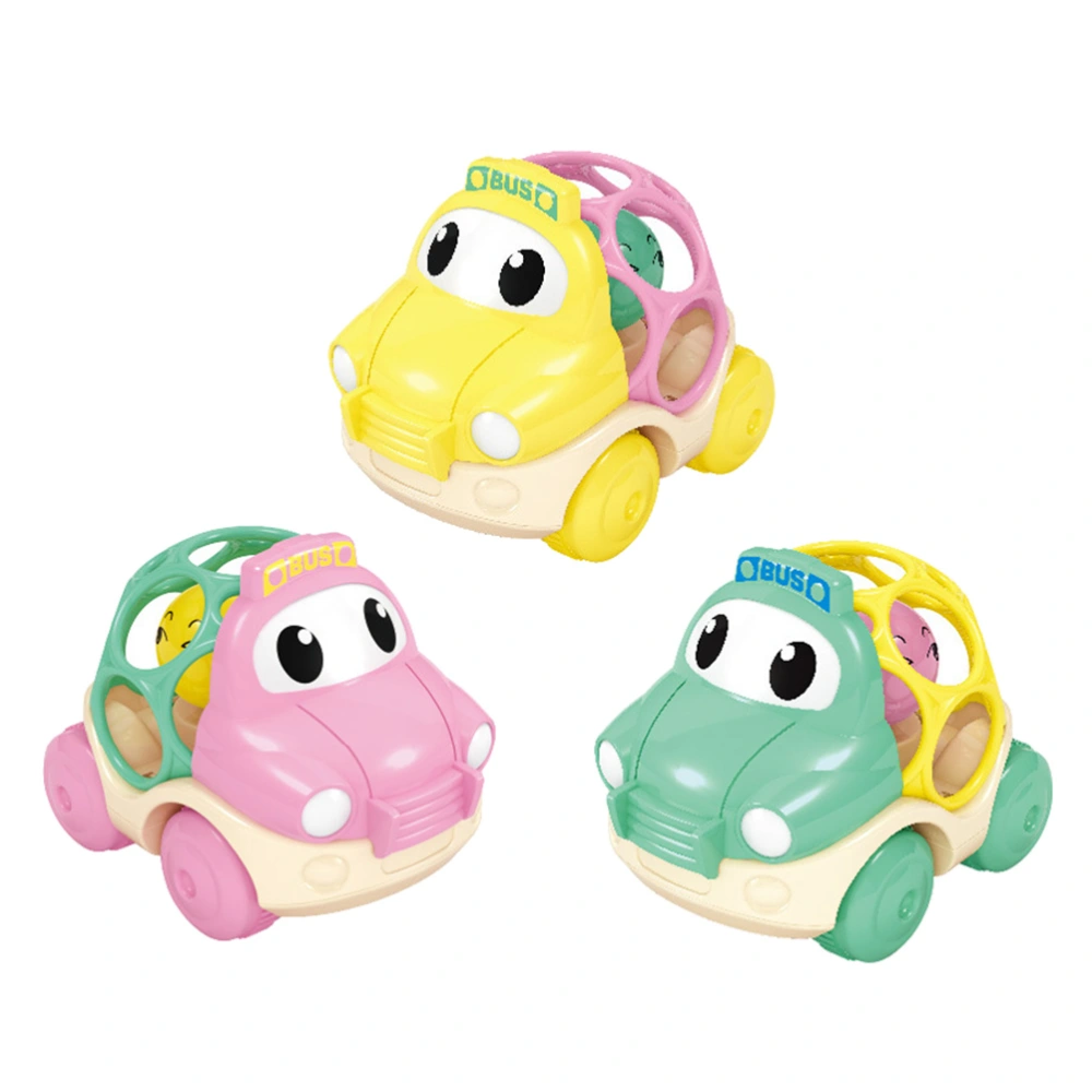 3pcs Rattle and Roll Car Hand Grasping Educational Toy for Babies Toddler Toy (Ramdom Color)