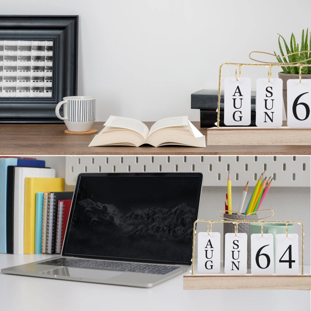 Wooden Calendar Useful Desktop Calendar Unique Calendar Decoration with Light