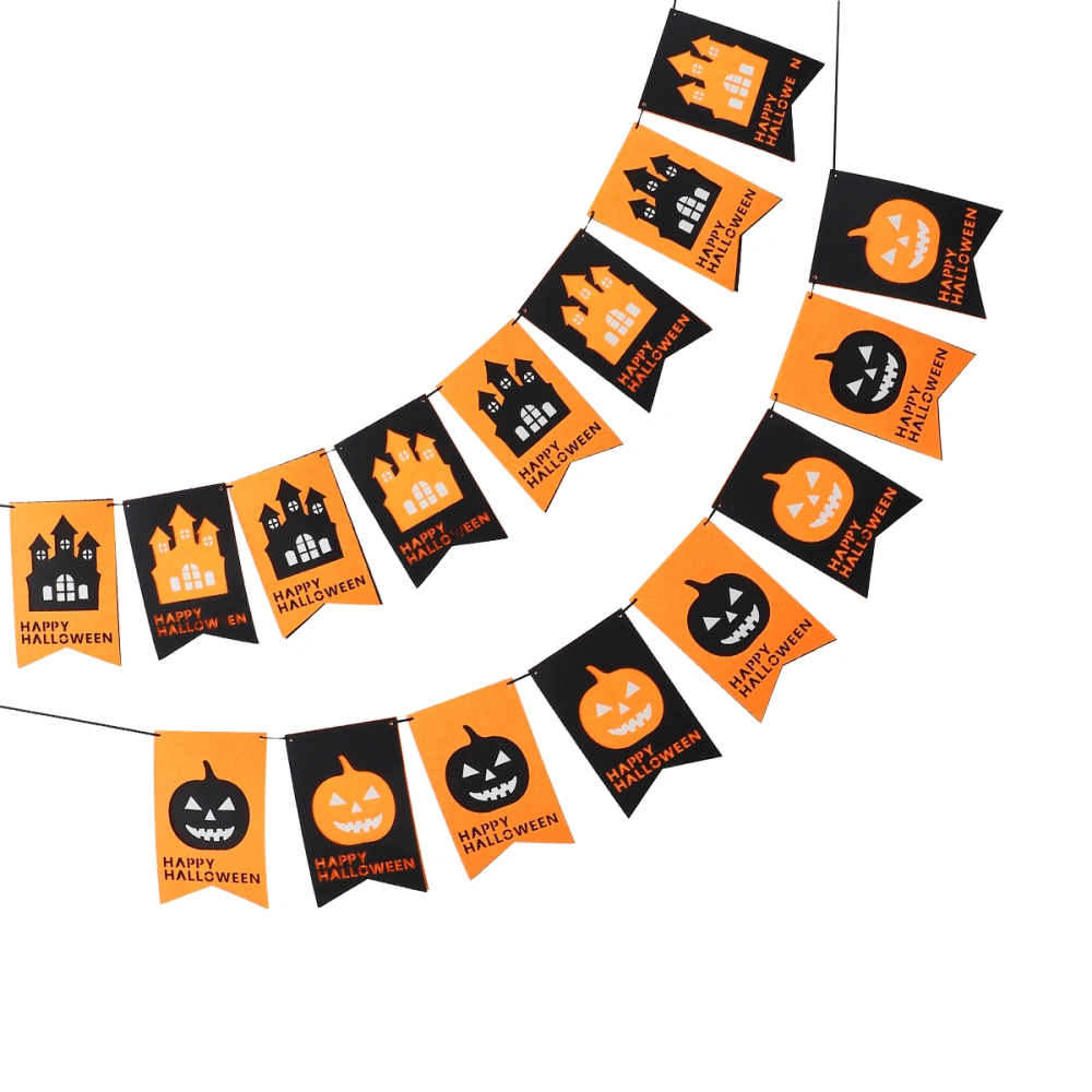 2 Sets Felt Banner Halloween Hanging Decor Pumpkin Pendant Funny Hanging Sign