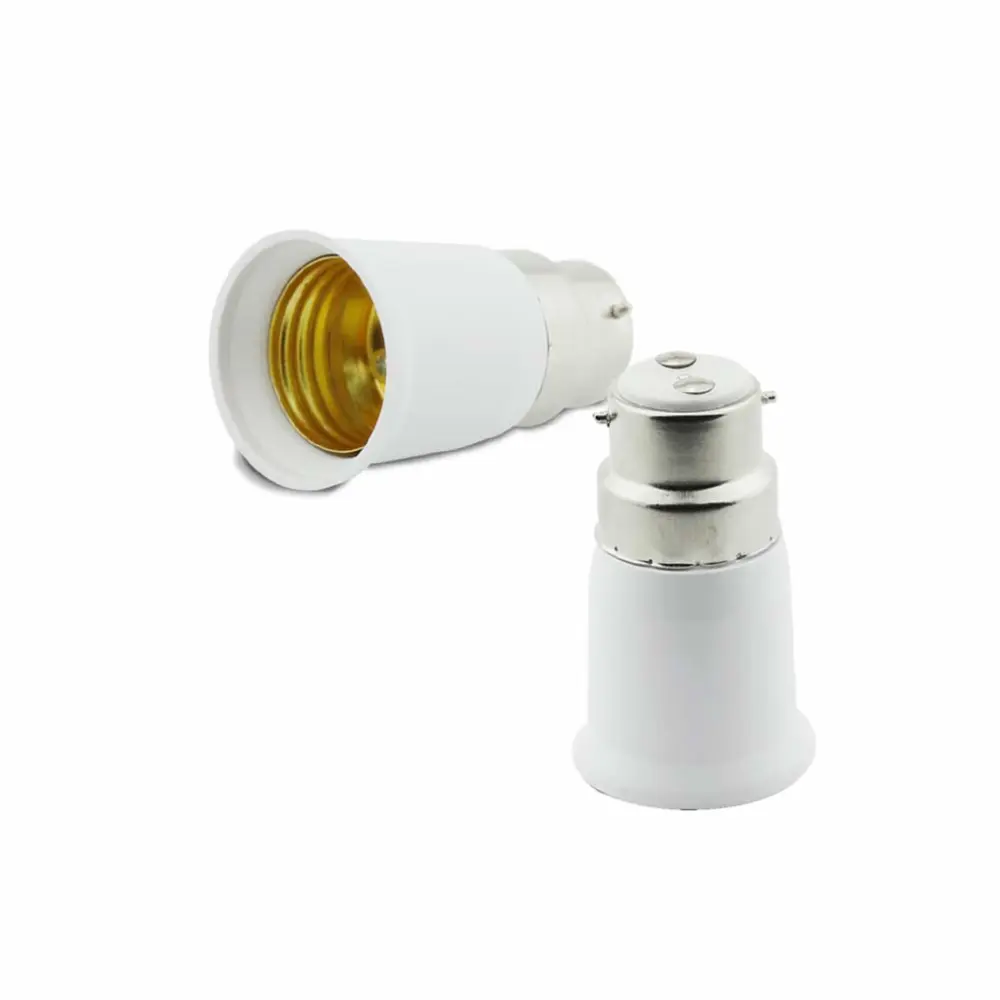 5pcs B22-E27 Lamp Holder Converter Bayonet Socket Light Bulb Base Adapter Converter (White)