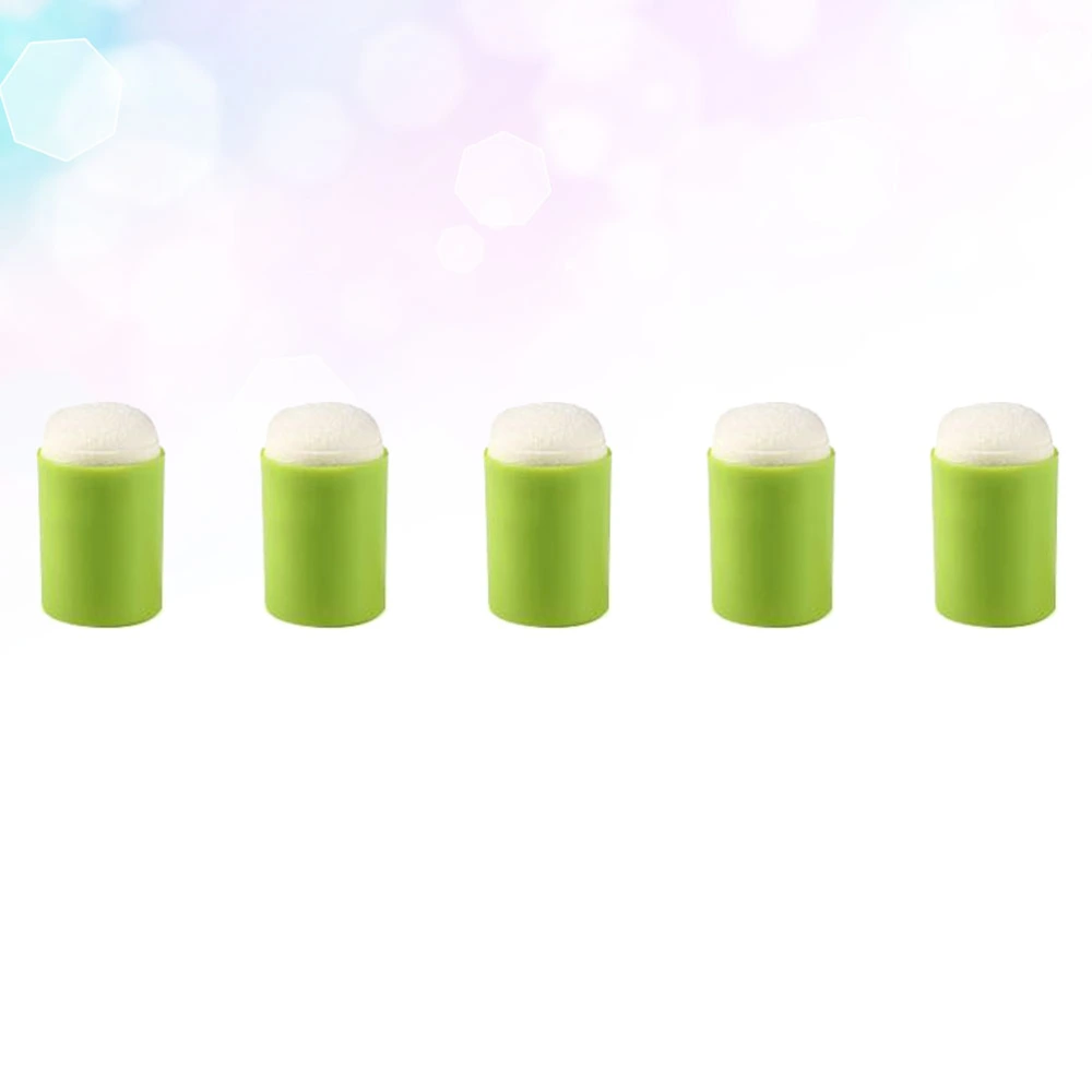 5pcs Drawing Sponge Creative Finger Sponge Stamp Interesting Portable Stamper Toy Painting Tool for Painting Drawing Crafts (Green)