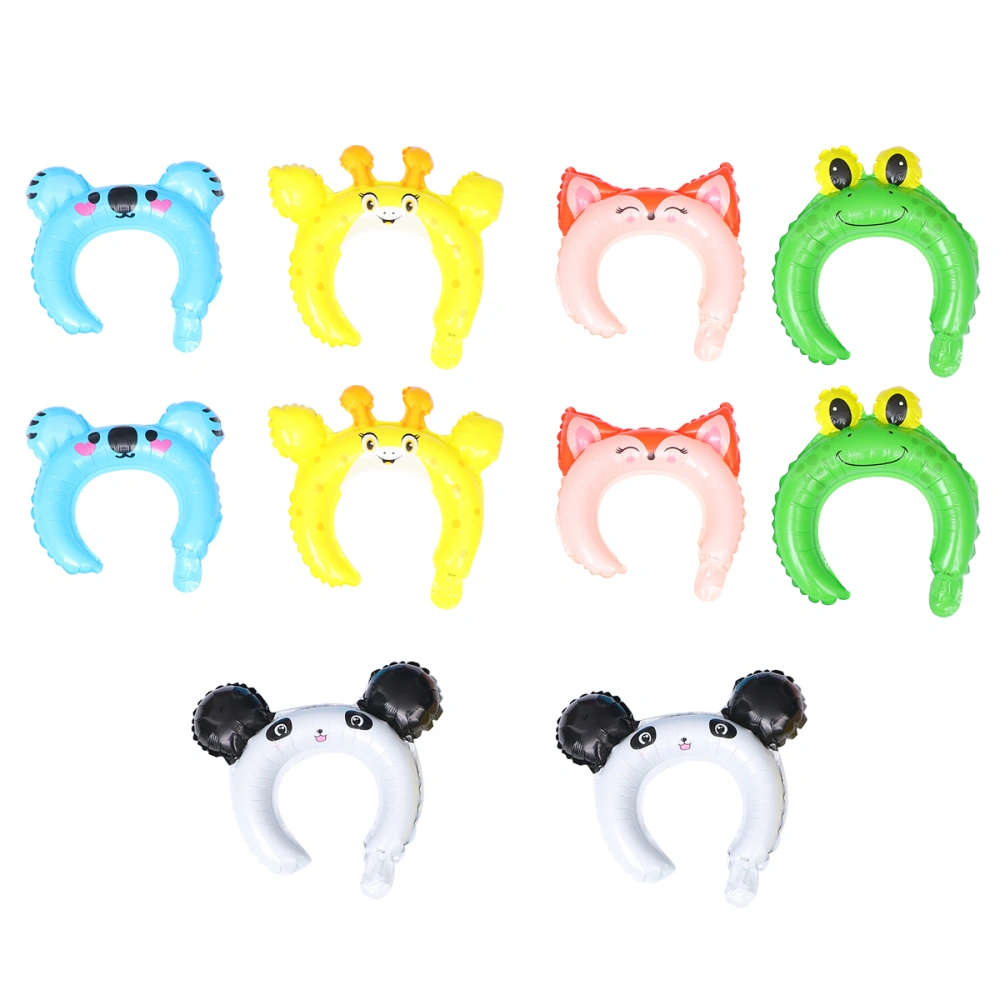 10pcs Animal Shaped Aluminum Film Balloon Hairband Headdress Headband Birthday Party Decoration for Boy Girl Kids