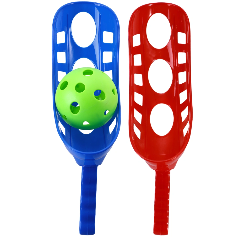 1 Set Scoop Ball Game Scoop Toss Catch Set Outdoor Sports Beach Game for Kids Random Color (8 Rods and 4 Balls)