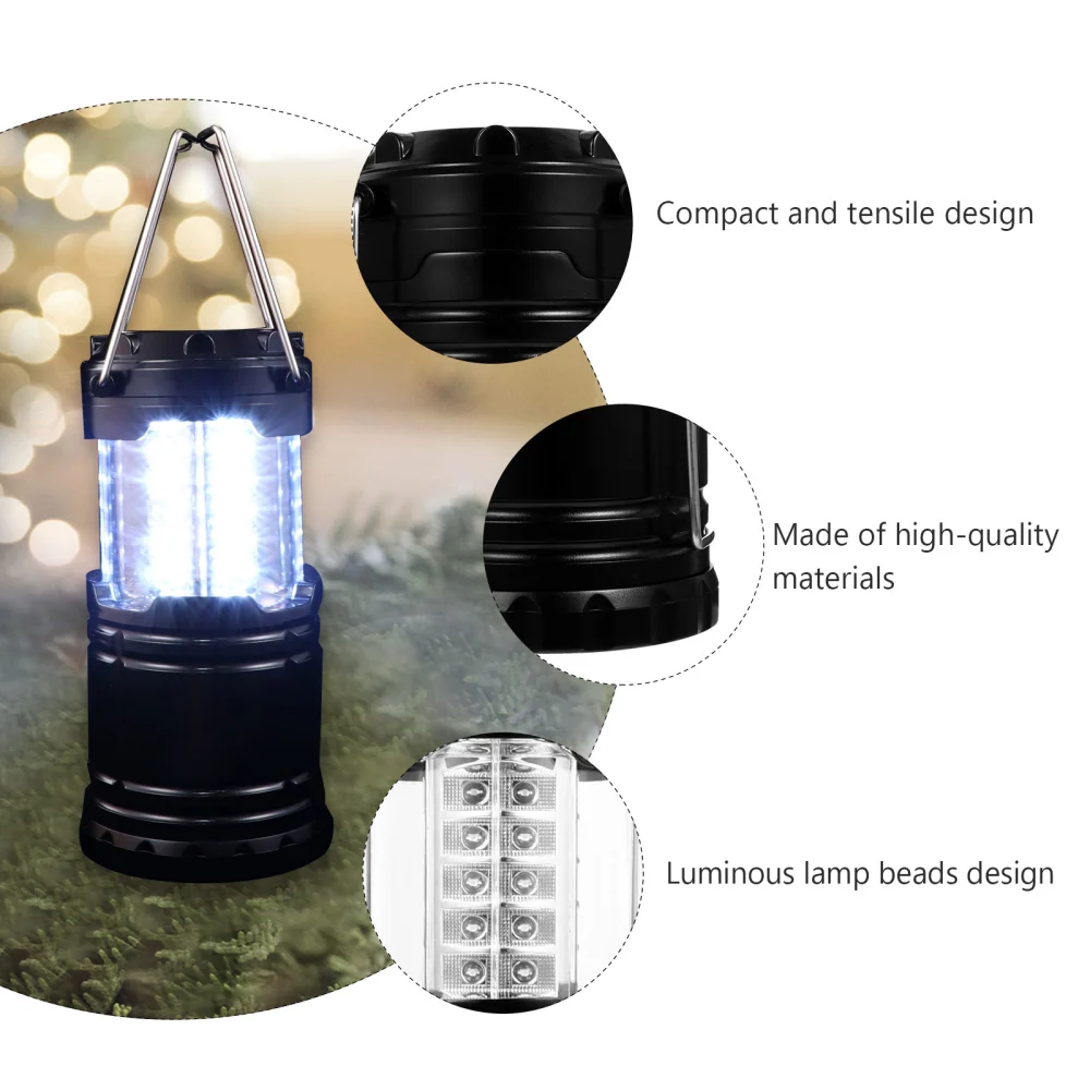 2Pcs Tensile Camping Light LED Camping Lamp Outdoor Camp Light (Without Battery)