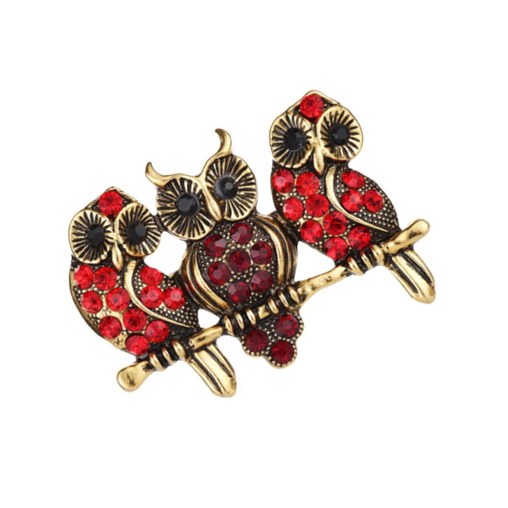 1PC Chic Elegant Owl Design Brooch Trendy Style Fashionable Alloy Brooch for Decoration Gift Women