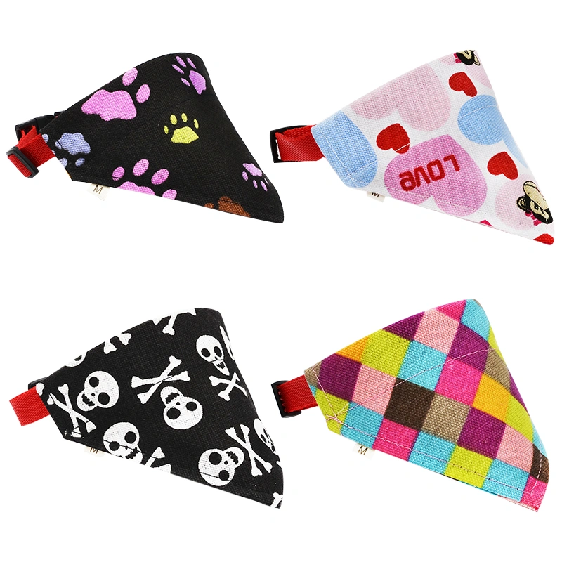 4pcs Dog Bandana Triangle Bibs Scarfs Towel Accessories for Pet Cats and Puppies - Size XL(Random Style)