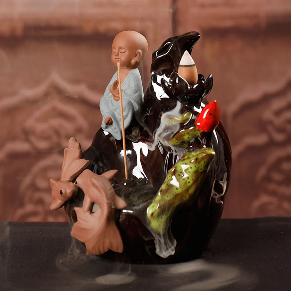 Backflow Incense Burner Ceramics Censer Ornaments Home Aromatherapy Decoration