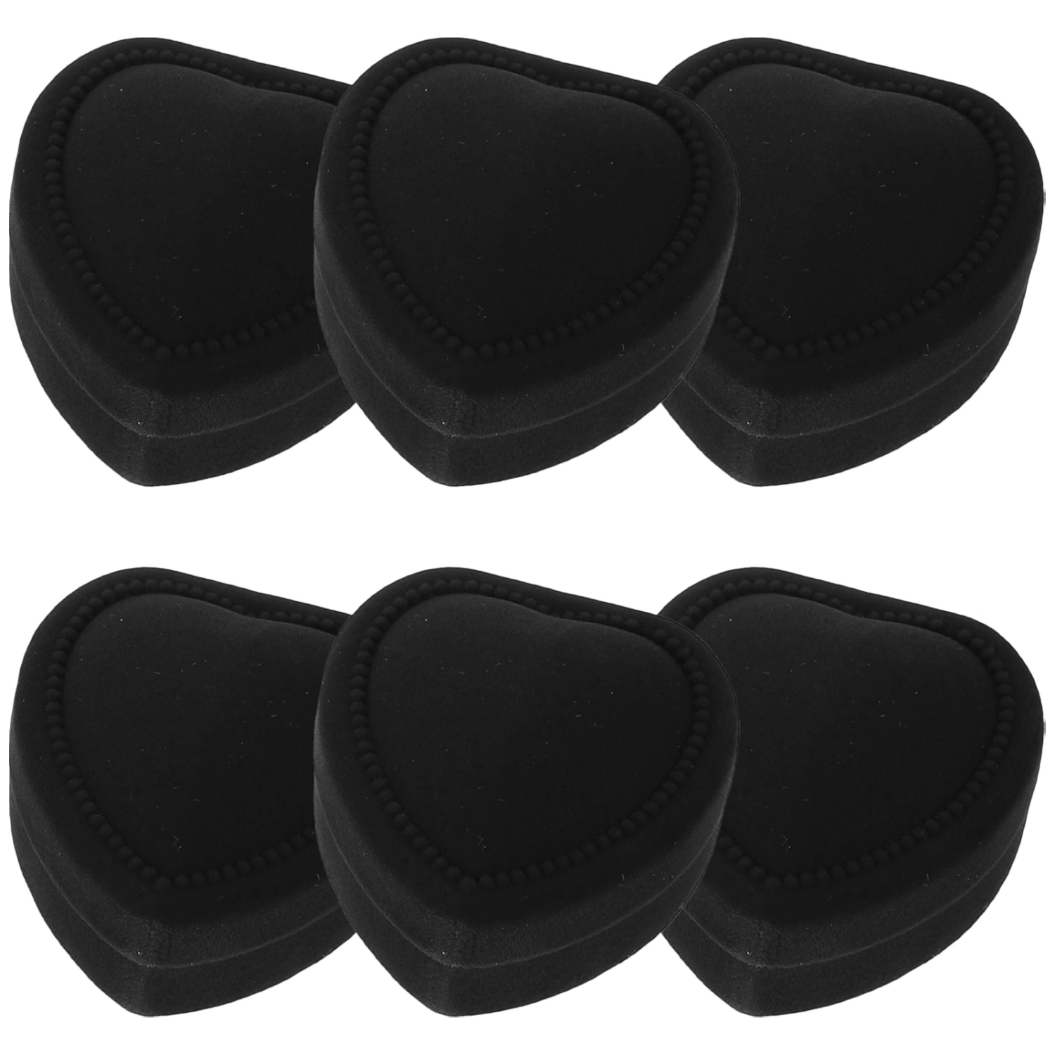 6pcs Heart Shaped Ring Box Wedding Ceremony Ring Box Proposal Engagement Ring Box