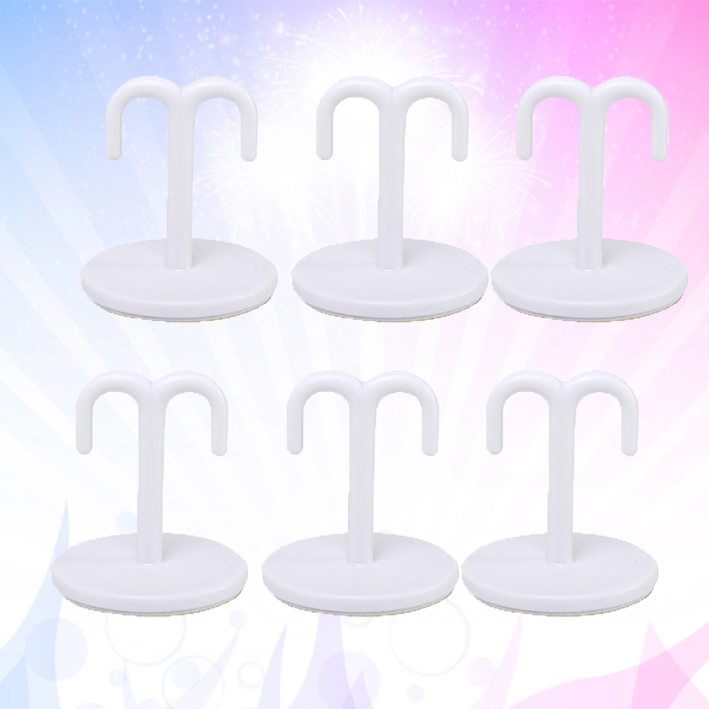 6PCS Overhead Hooks Strong Clothes Hooks Towel Robe Hook Hangers Closet Cabinet Bathroom Kitchen Garage Hooks