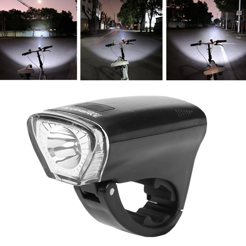 Front Light Super Bright Headlight LED Light Lamp For Bike Waterproof SafetyCycling Light Flash Light without Batteries (Black)