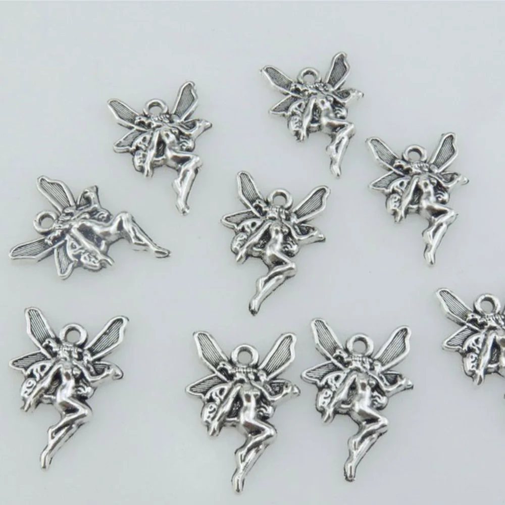 50pcs Fashion Alloy Fairy Shape Pendant Charms Unique DIY Jewelry Making Accessories for Necklace Bracelet