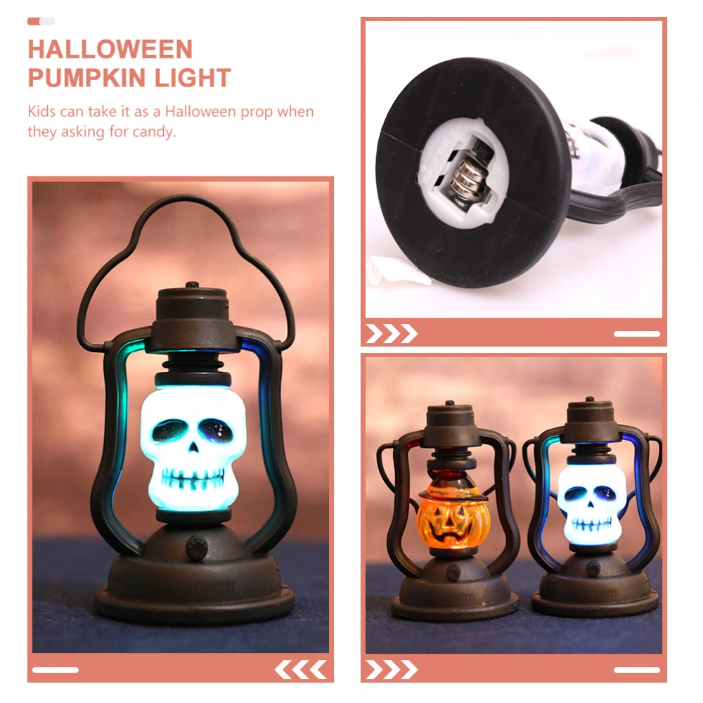 2pcs Decorative Lantern Hanging Pumpkin Lanterns Skull Decors for Outdoor