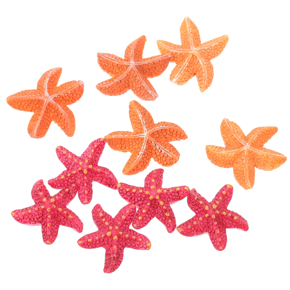 10Pcs Micro Landscape Adornments Resin Sea Stars Ornaments Aquarium Decorations