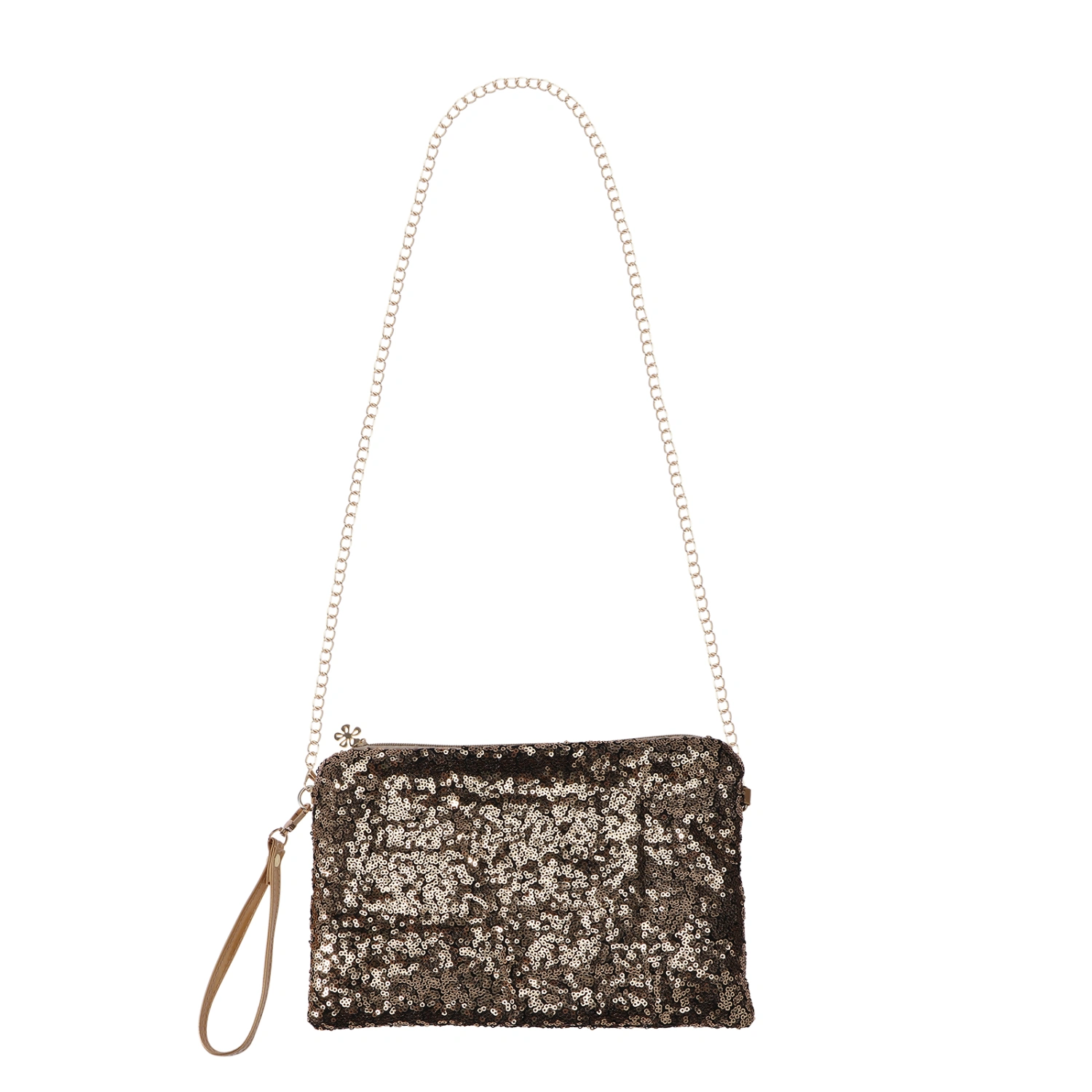 Fashion Sparkly Sequin Handbag Lady Party Evening Clutch Shoulder Bag for Women (Gold)