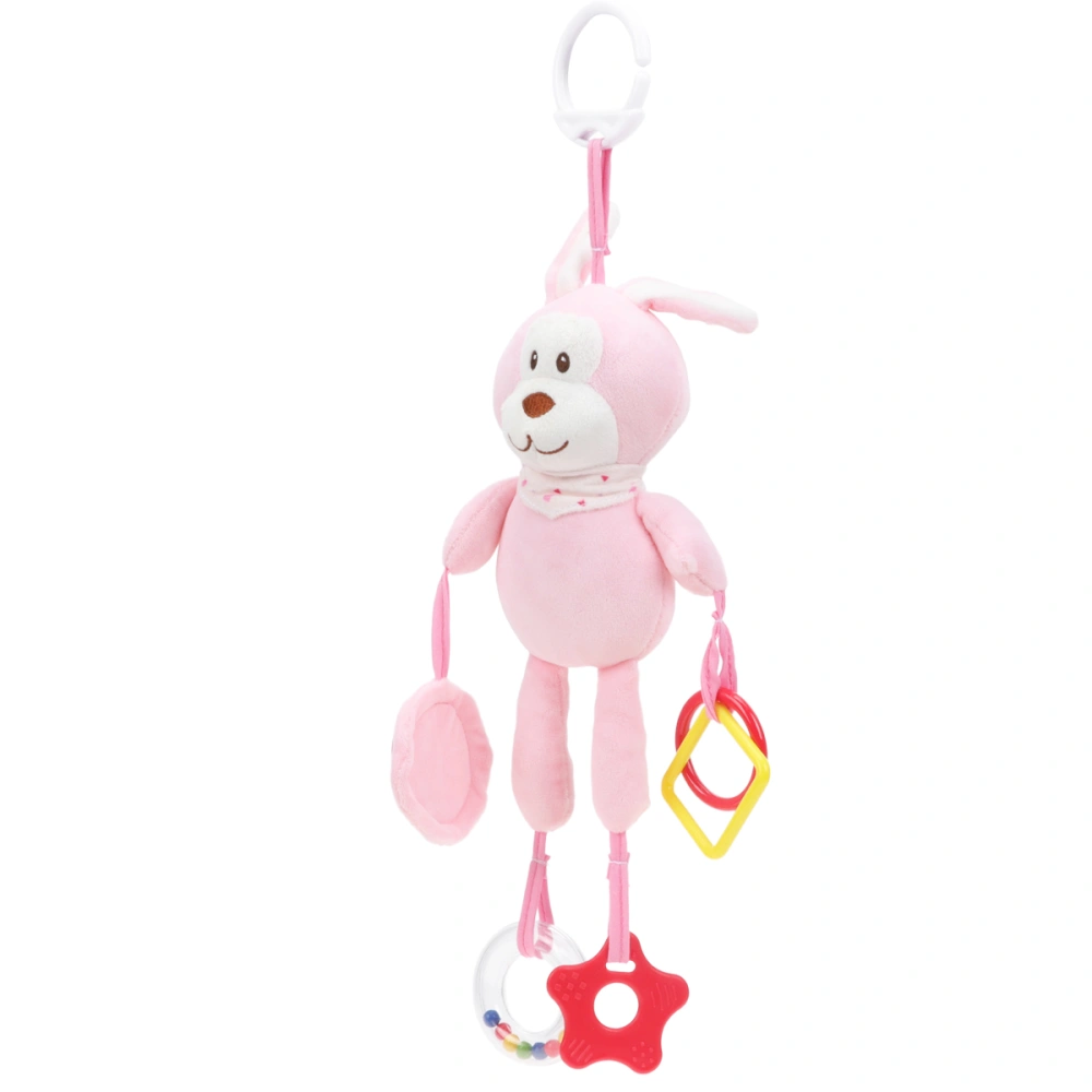 1Pc Baby Stroller Toy Kids Crib Hanging Toy Animal Pink Dog Rattle Toy