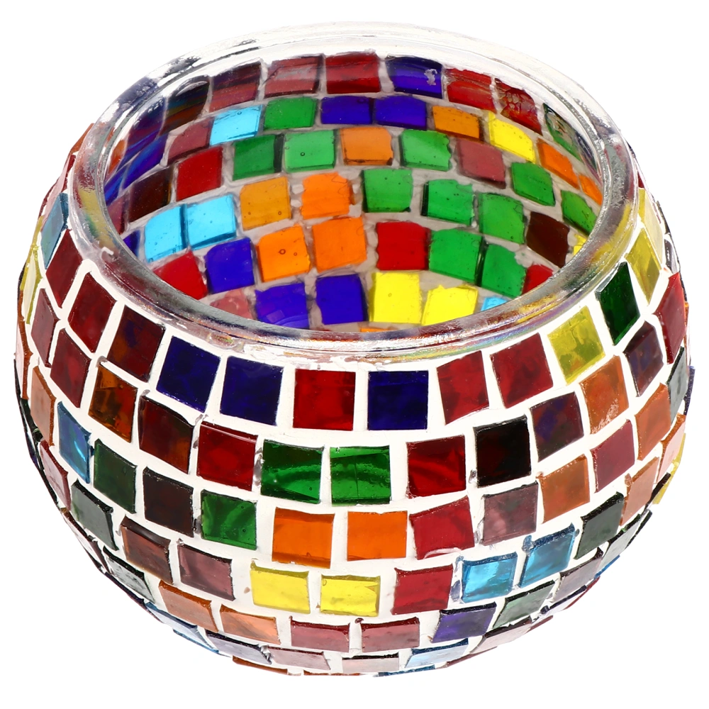 Mosaic Candle Holder Creative Glass Candlestick Decorative Candle Stand