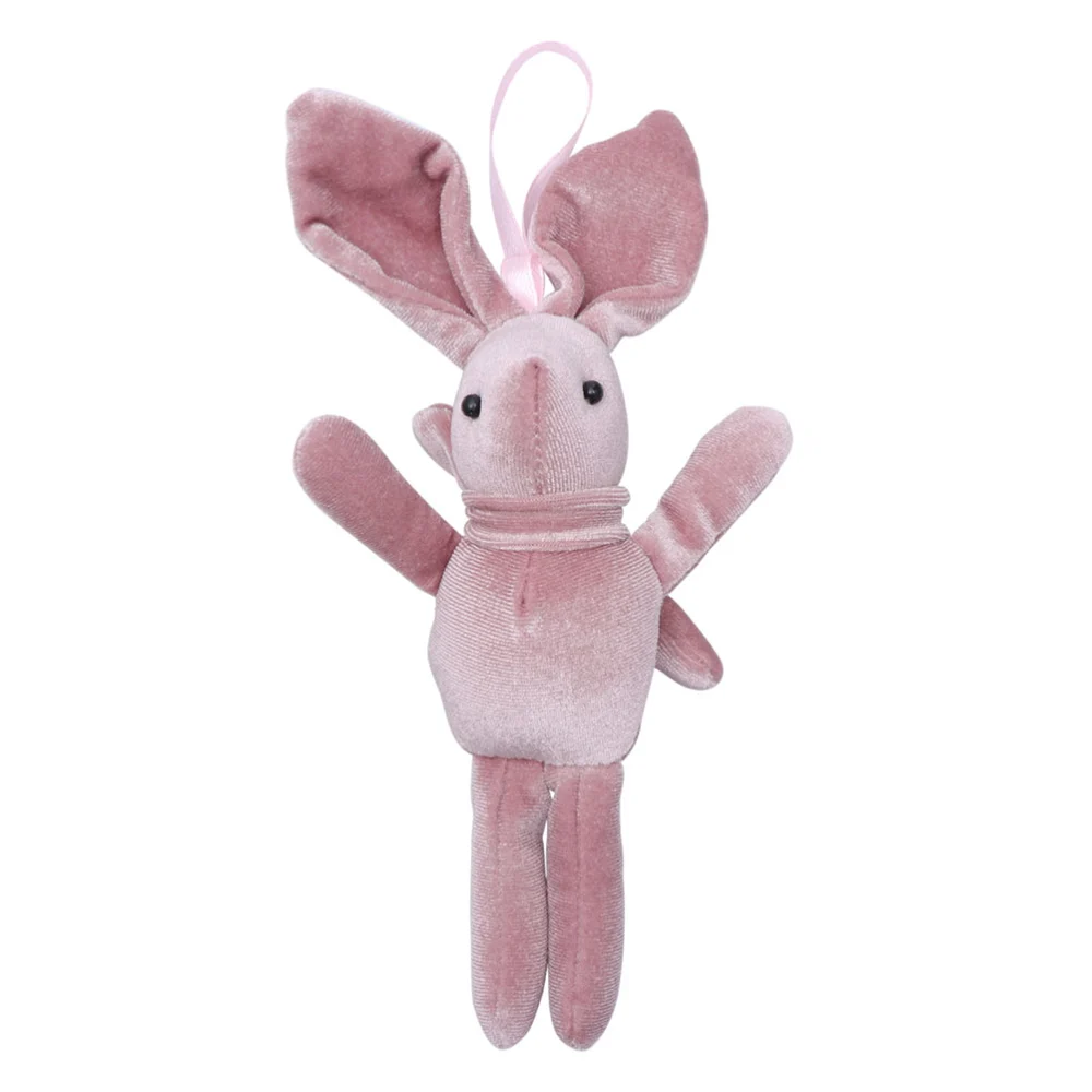 5Pcs Adorable Rabbit Dolls Pendants Exquisite Plush Hanging Ornaments Handbag Key Hanging Pendants Decoration (Pink Wine Red Light Pink Dark Blue Light Gray 1 Each)