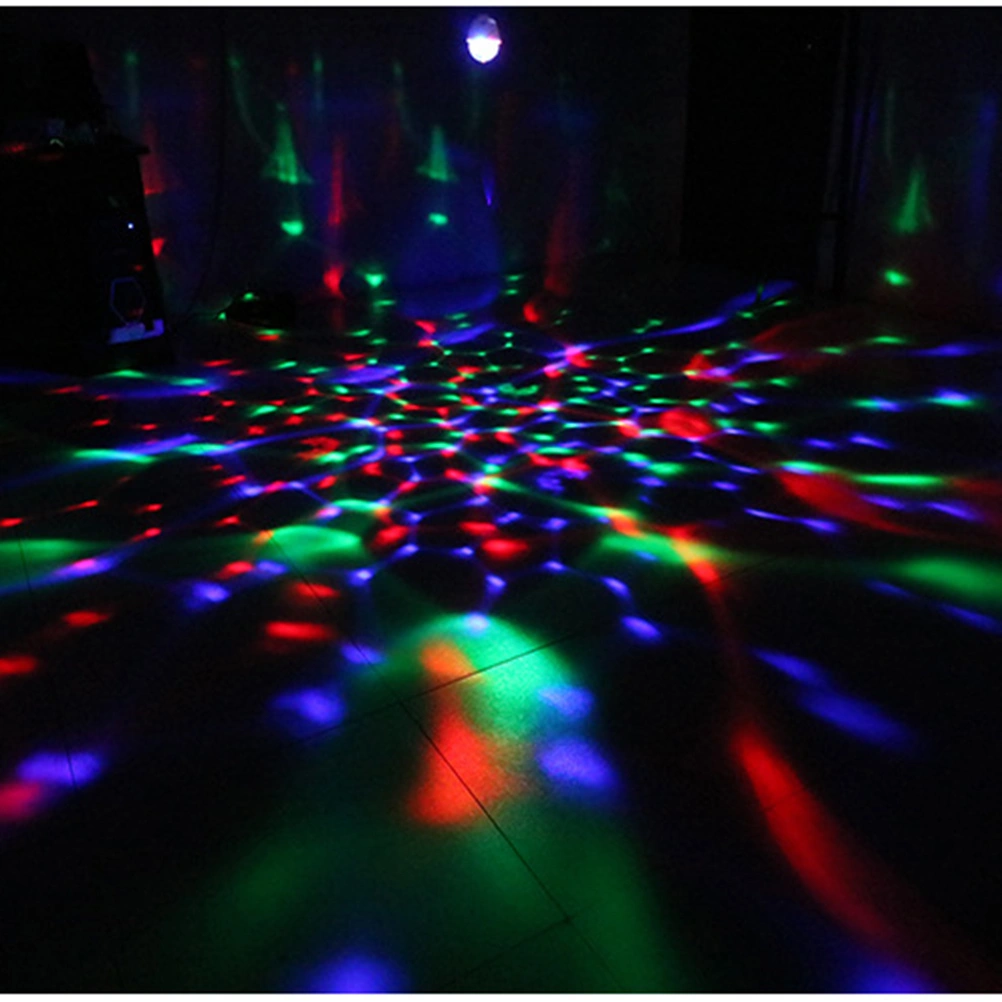 8 x 8cm 220V Rotating Colorful LED Light Bulb 3W RGB Light Lamp Bulb Smart Multicolor Bulb for DJ Disco KTV Party Stage White Without Plug