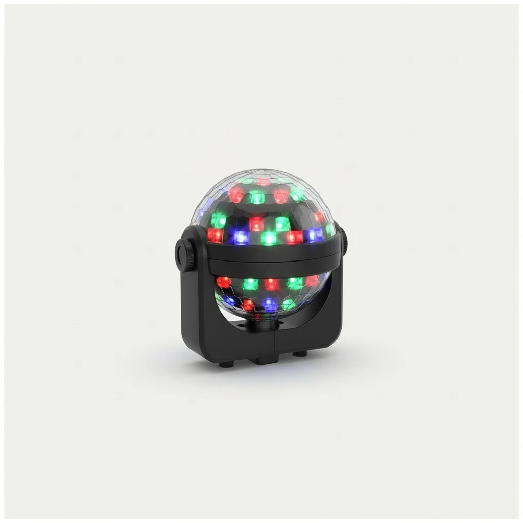 8 x 8cm 220V Rotating Colorful LED Light Bulb 3W RGB Light Lamp Bulb Smart Multicolor Bulb for DJ Disco KTV Party Stage White Without Plug