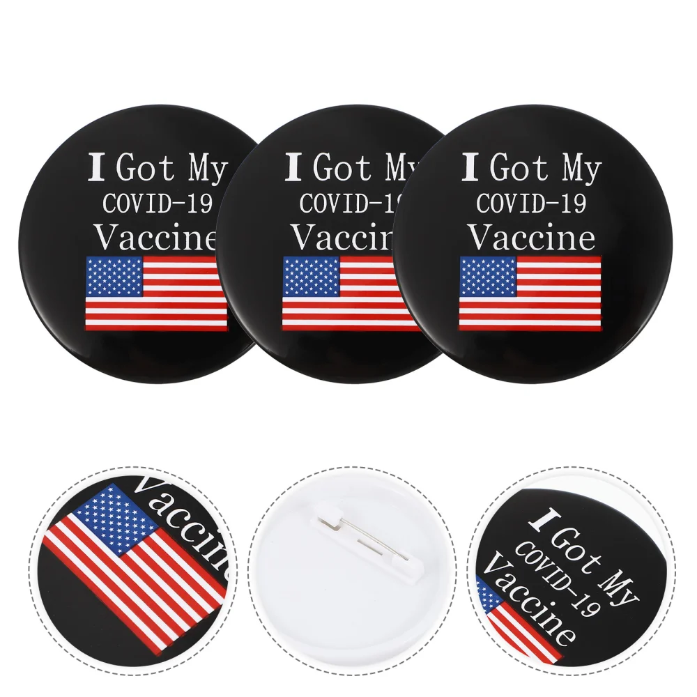 3PCS Covid Vaccination Pin Brooch Clothes Decoration Special Badge Brooch