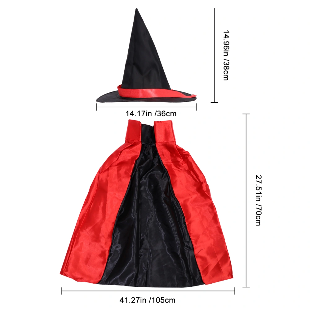 2pcs Halloween Cosplay Costume Kid Cloak Hat Halloween Performance Clothing Cape