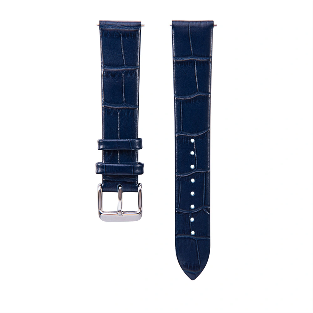 1pc Leather Strap Croco Watchstrap Fashion Watch Band Wristband Replacement Compatible for Galaxy Watch Active Blue