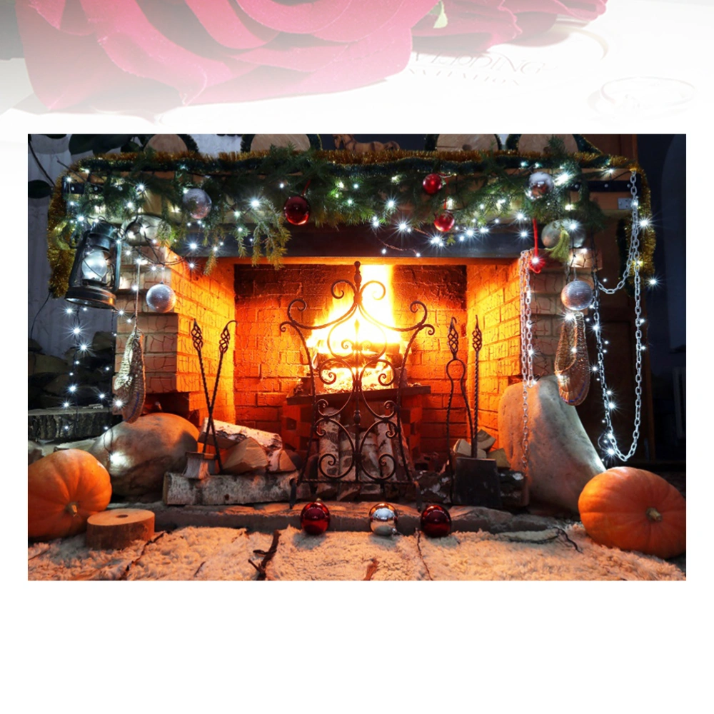 1PC 150x90cm Backdrop Christmas Fireplace Background Cloth Photography Photo for Party