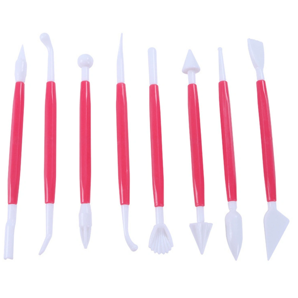 8pcs Cake Decorating Supplies Sculpture Pen Bake Baking Decorating Tools (Red)