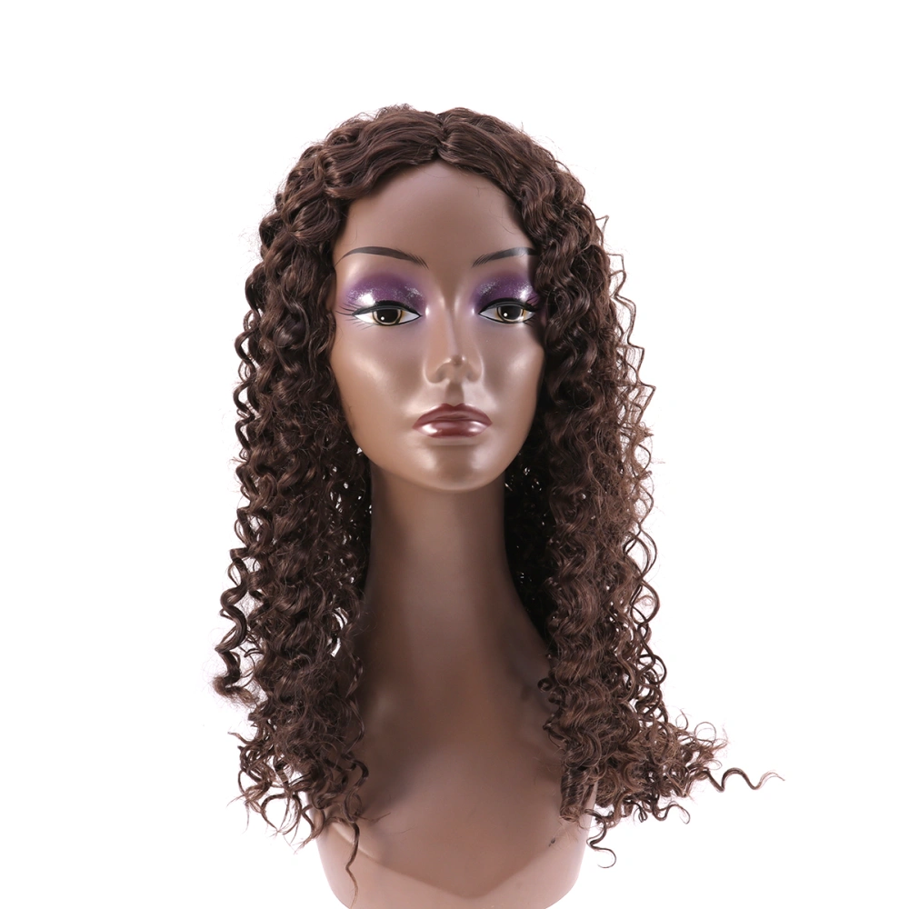 Curly Wig High Temperature Fiber Wave Curly Hair Wig for Woman Lady Female Brown