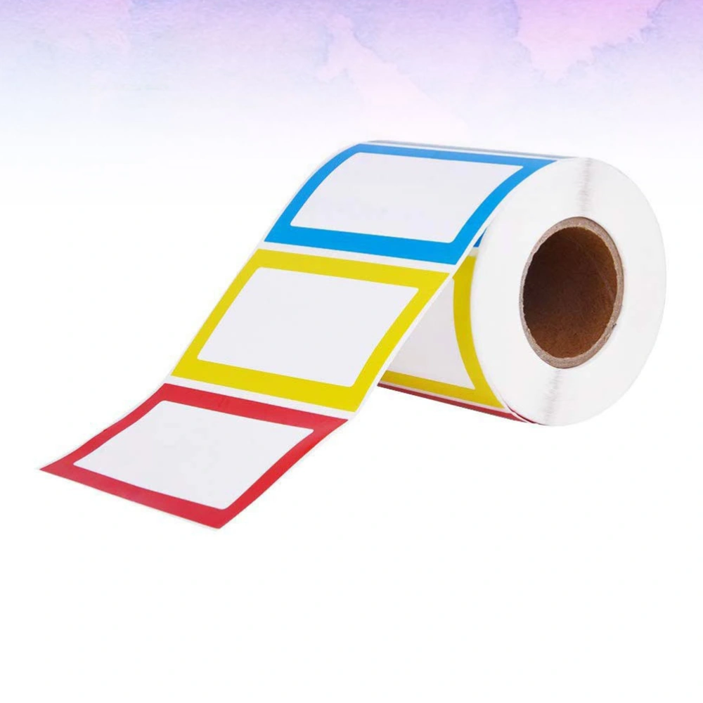 2 Roll Name Tag Sticker Colorful Label Sticker Self-Adhesive Name Label Classification Mark Sticker Paste for Home School Office (150pcs)