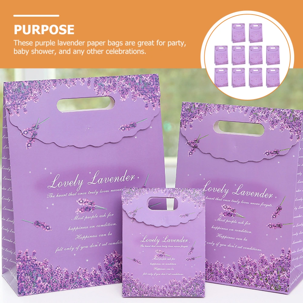 10pcs Paper Party Favor Bags Purple Lavender Gifts Bags Purple Lavender Party Bags