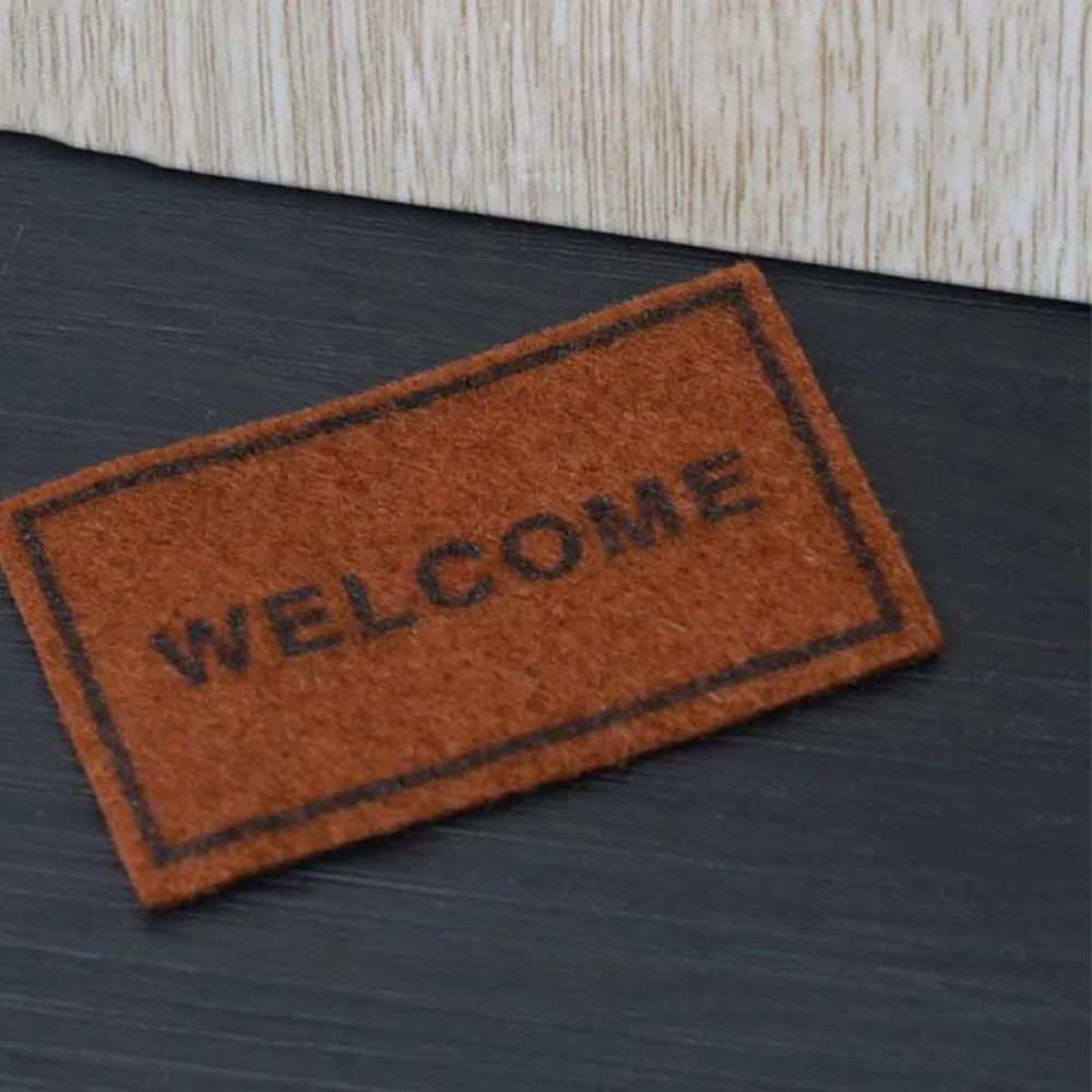 2pcs Dollhouse Welcome Carpets Mini Welcome Floor Mat Mini Door Floor Pad