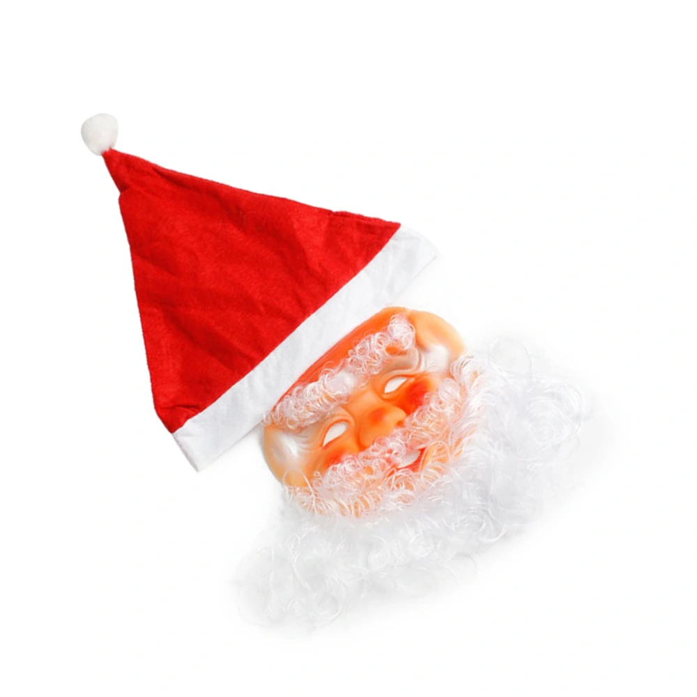 Christmas Santa Mask Fabric Hat Unisex Plastic Xmas Decoration