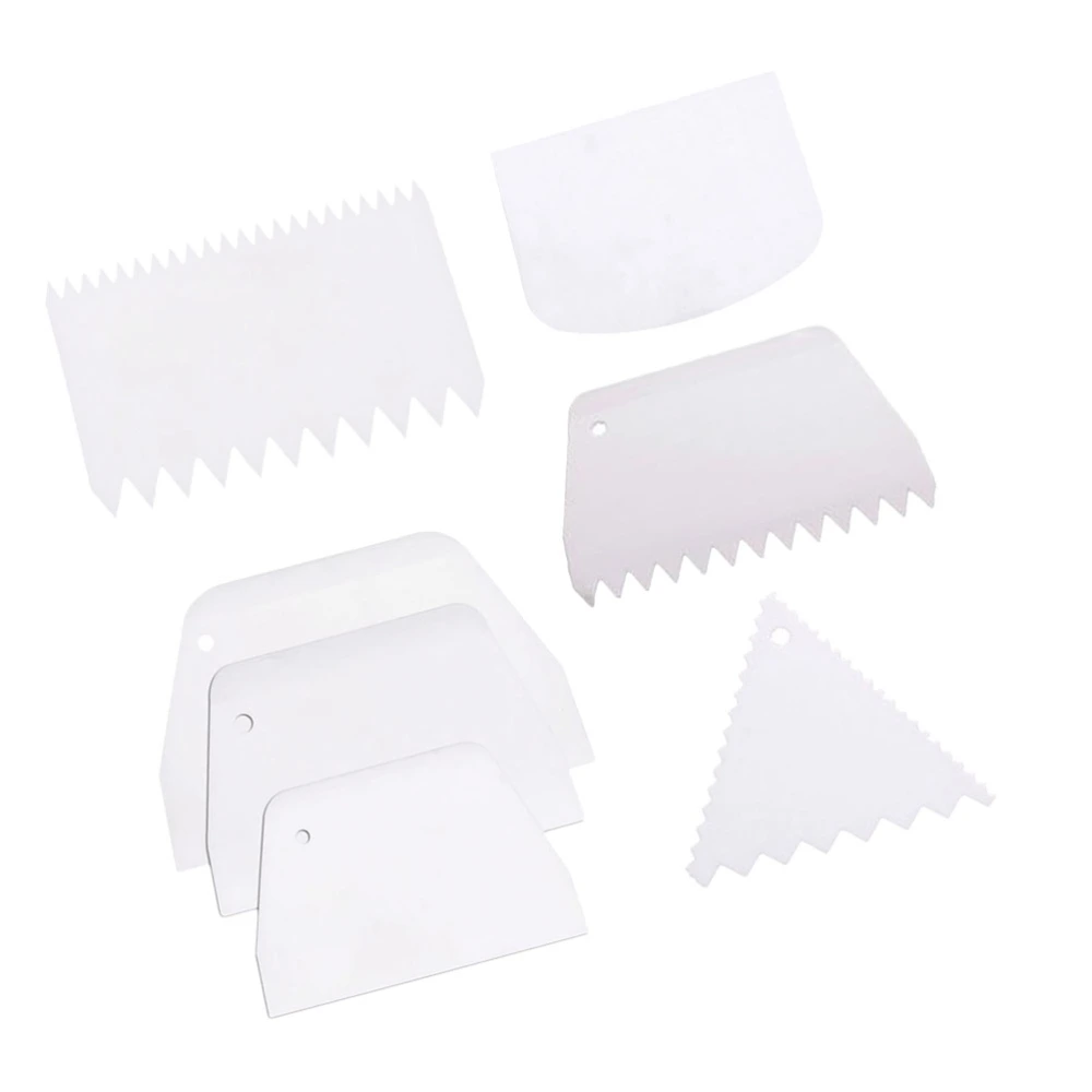 7PCS Plastic Cake Scraping Plates Multifunction Pastry Scrapers Blades Kitchen Gadgets Baking Tools