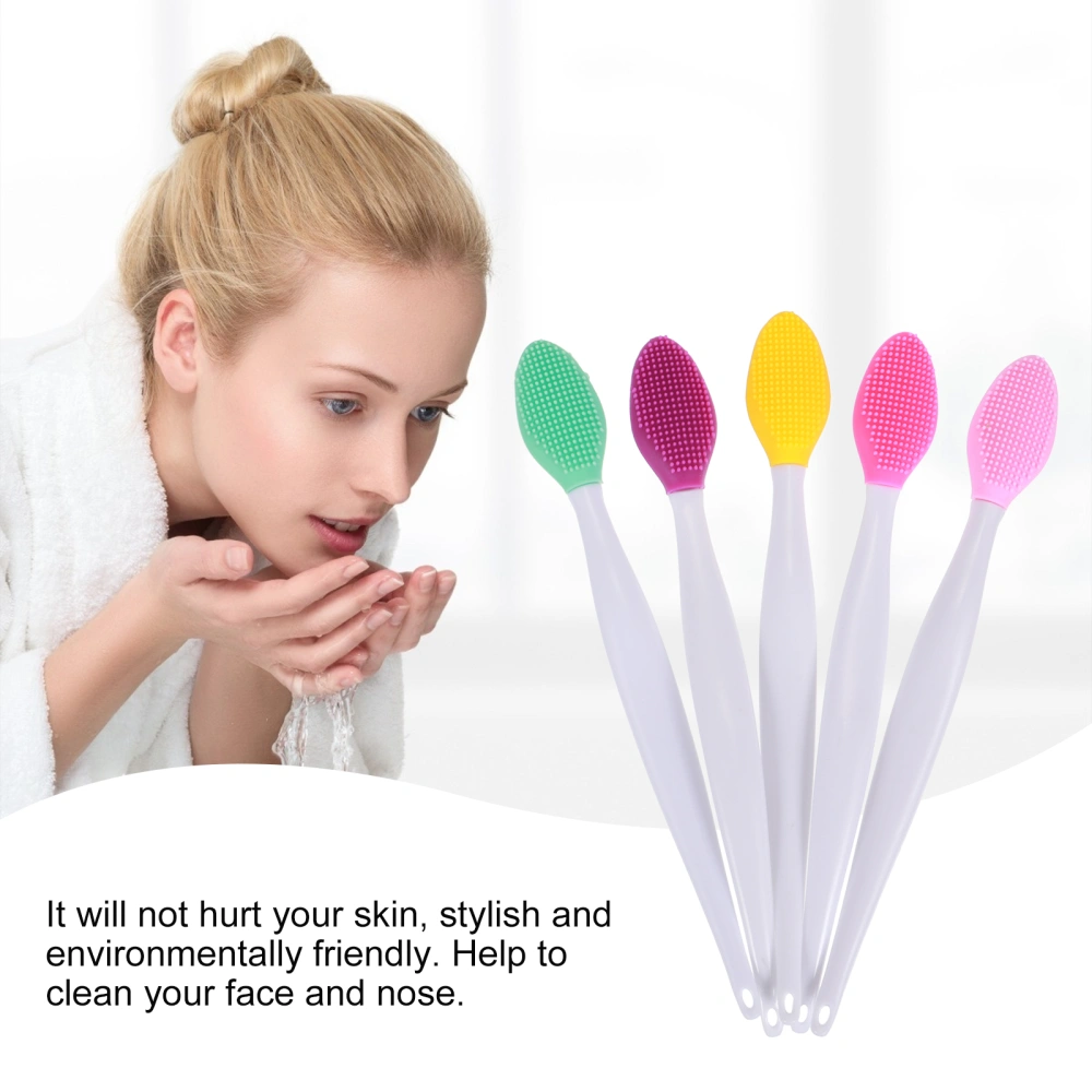 10pcs Silicone Nose Brush Nose Blackhead Brush Lip Brush Tool for Females