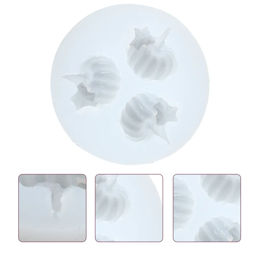 1 Set 3Pcs Halloween Pumpkin Shape Baking Molds Fondant Cake Molds (White)