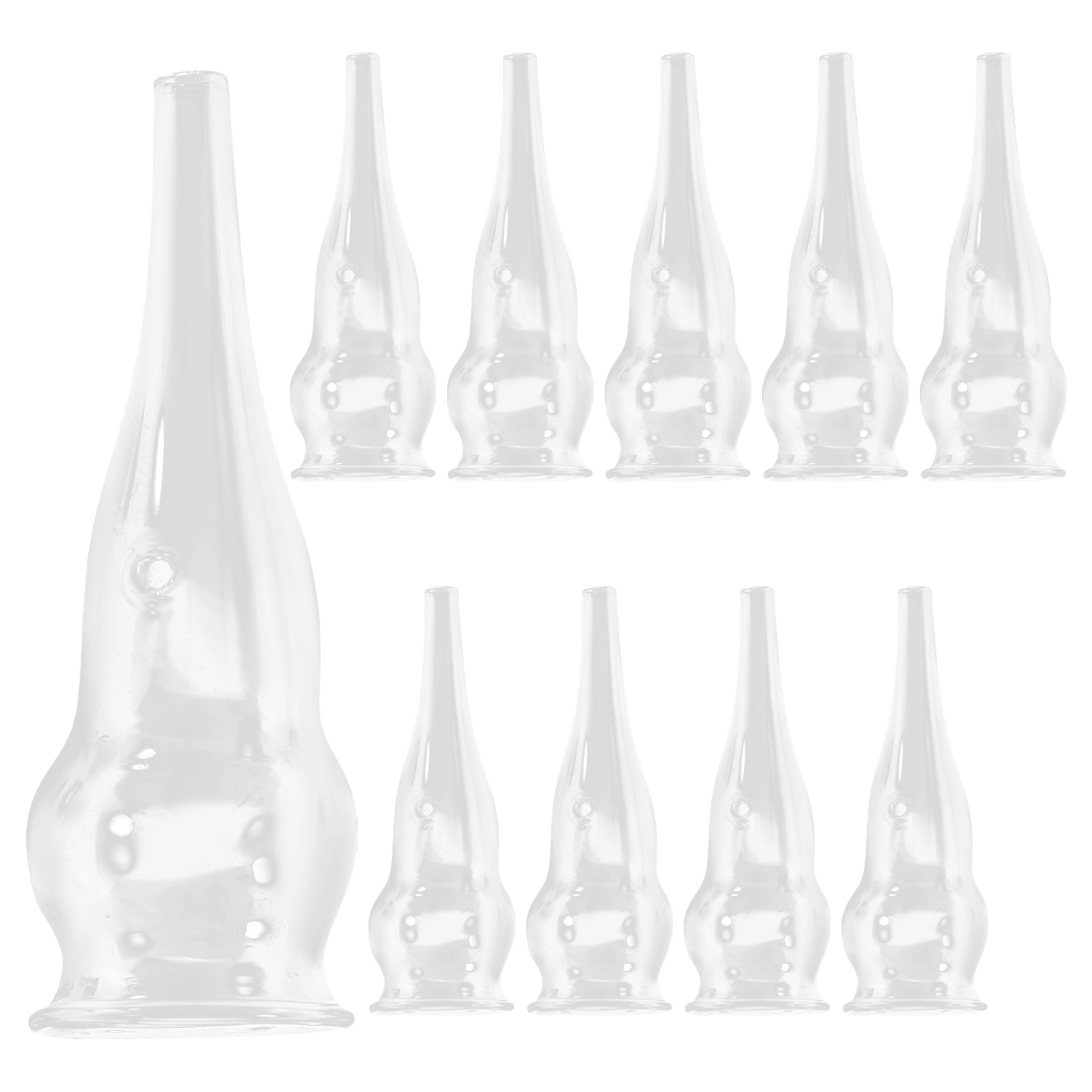 10pcs Blackhead Removal Glass Pipes Reusable Glass Tubes For Blackhead Machines