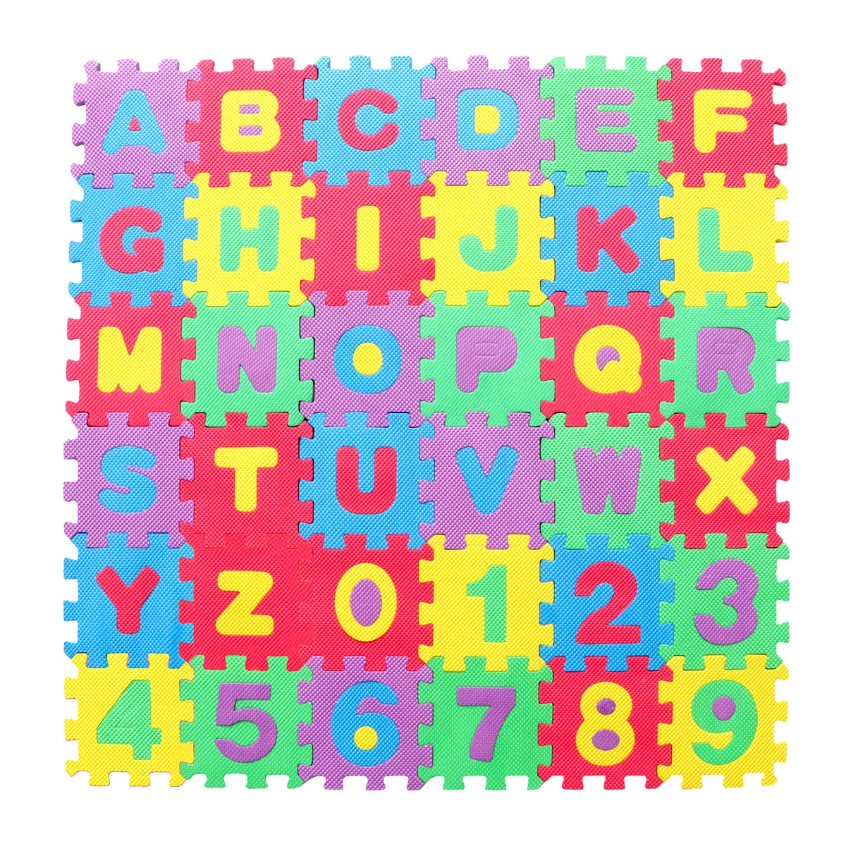36 Pieces Children's Number Alphabet Mat Puzzle Floor Mat Carpet Bedroom Mat Educational Toys 12*12cm